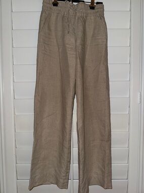 Tommy Bahama women’s Light Tan Linen-Blend Drawstring Pants